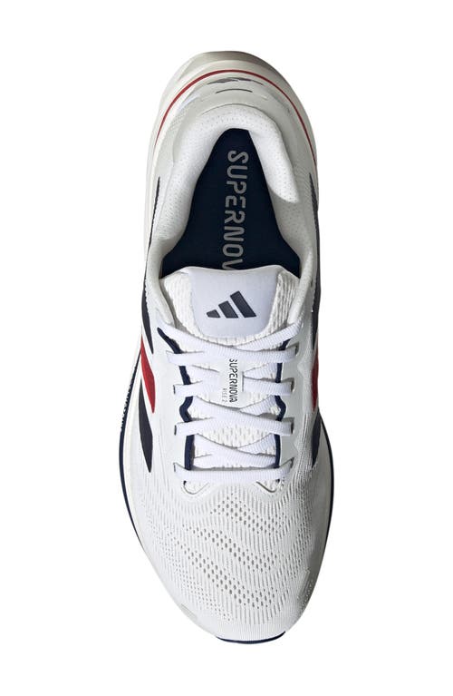 Adidas Originals Mens Adidas Supernova Rise 2 In White/dark Blue/pure Ruby