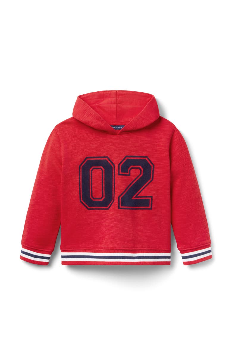 Janie and Jack The Athletic Hoodie, Main, color, Red