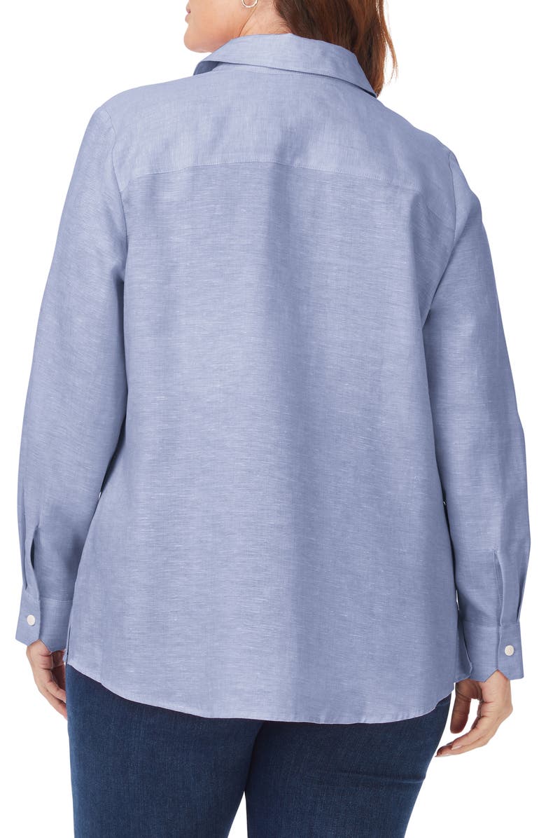 Foxcroft Jordan Linen Button-Up Shirt, Alternate, color, 