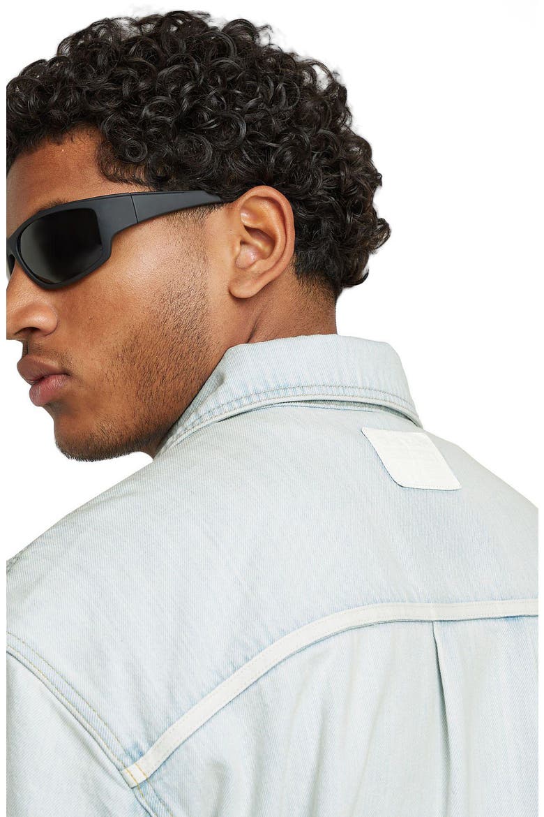 Oversize Cotton Denim Chore Coat, Alternate, color, BEACHED FADED CLIFTON BLUE