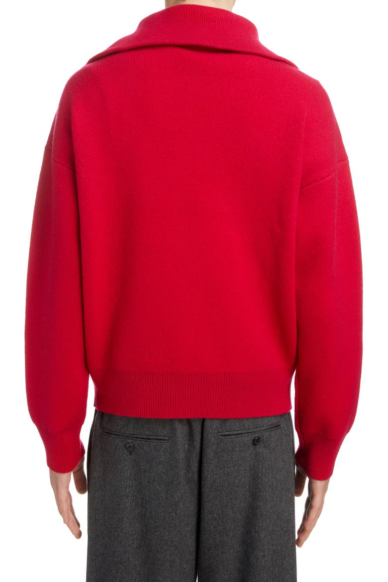 Men's Lewin Quarter Zip Wool Blend Sweater, Alternate, color, RED