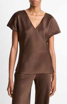 Vince Cap Sleeve V-Neck Top