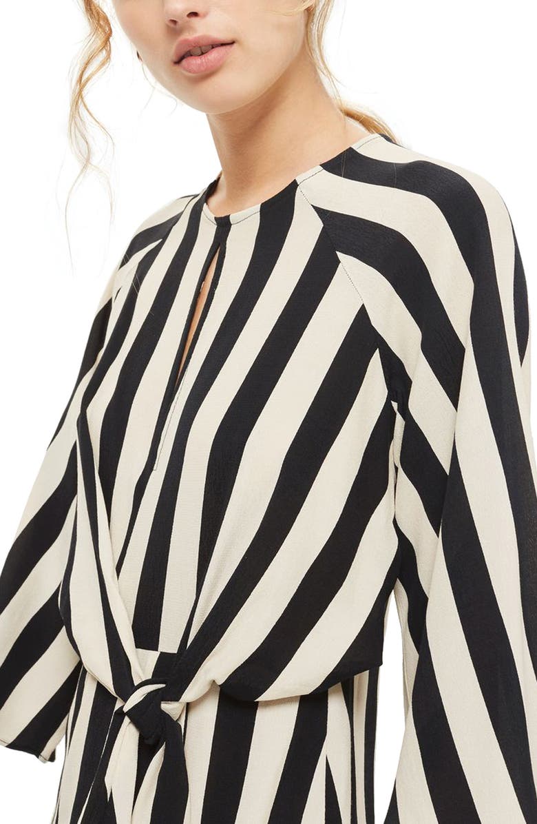 Topshop Humbug Stripe Knot Dress, Alternate, color, 