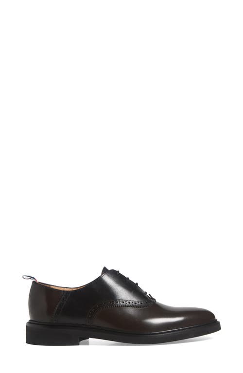 Thom Browne Wingtip Saddle Shoe In Brown/black