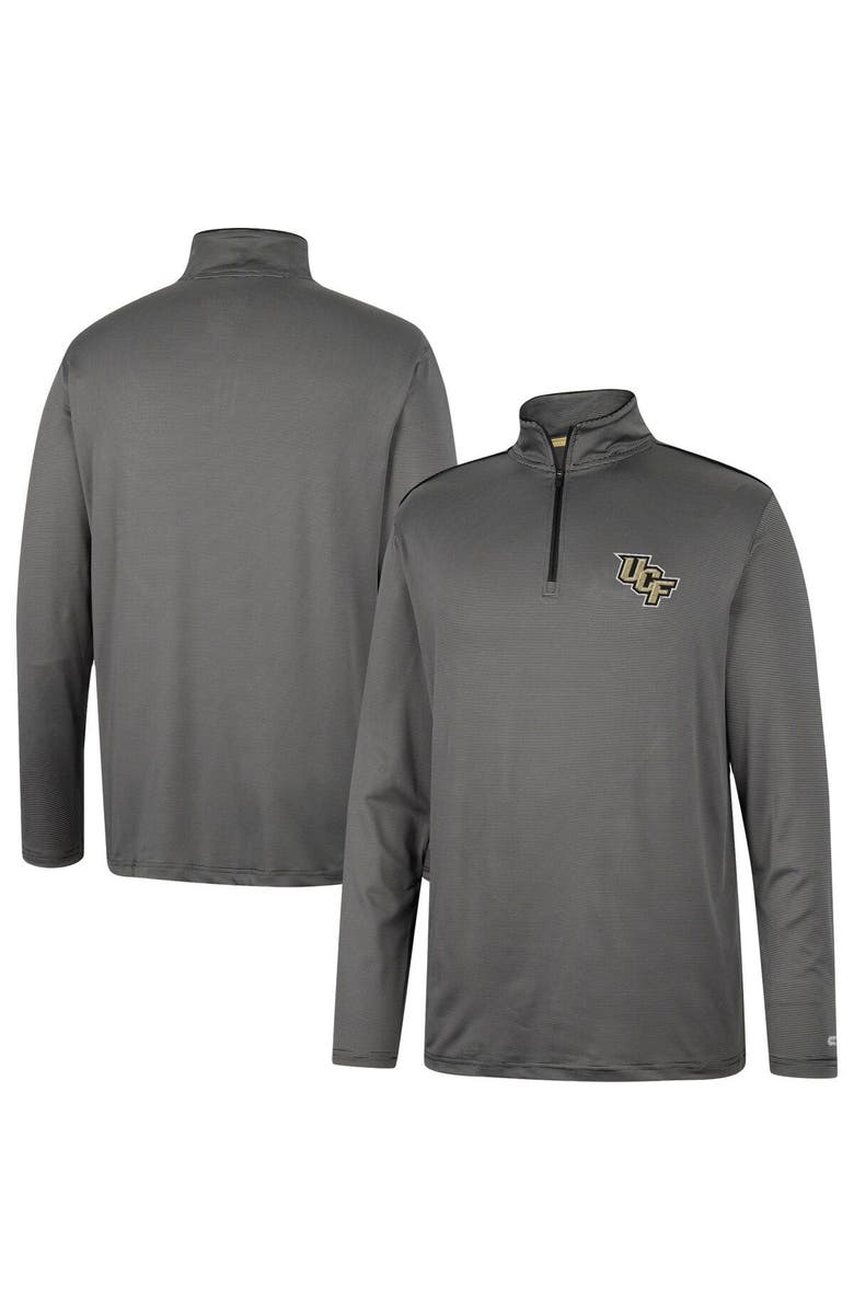COLOSSEUM Men's Colosseum Charcoal UCF Knights Logo Quarter-Zip Windshirt, Main, color,