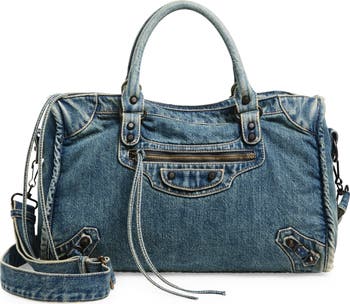 Medium Le City Denim Satchel