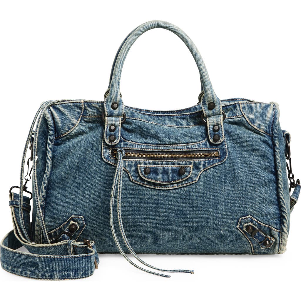 Balenciaga Le City Medium Denim Shoulder Bag