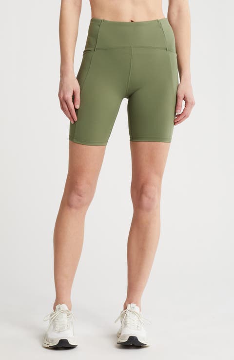 High Waist Pocket Interlock Shorts