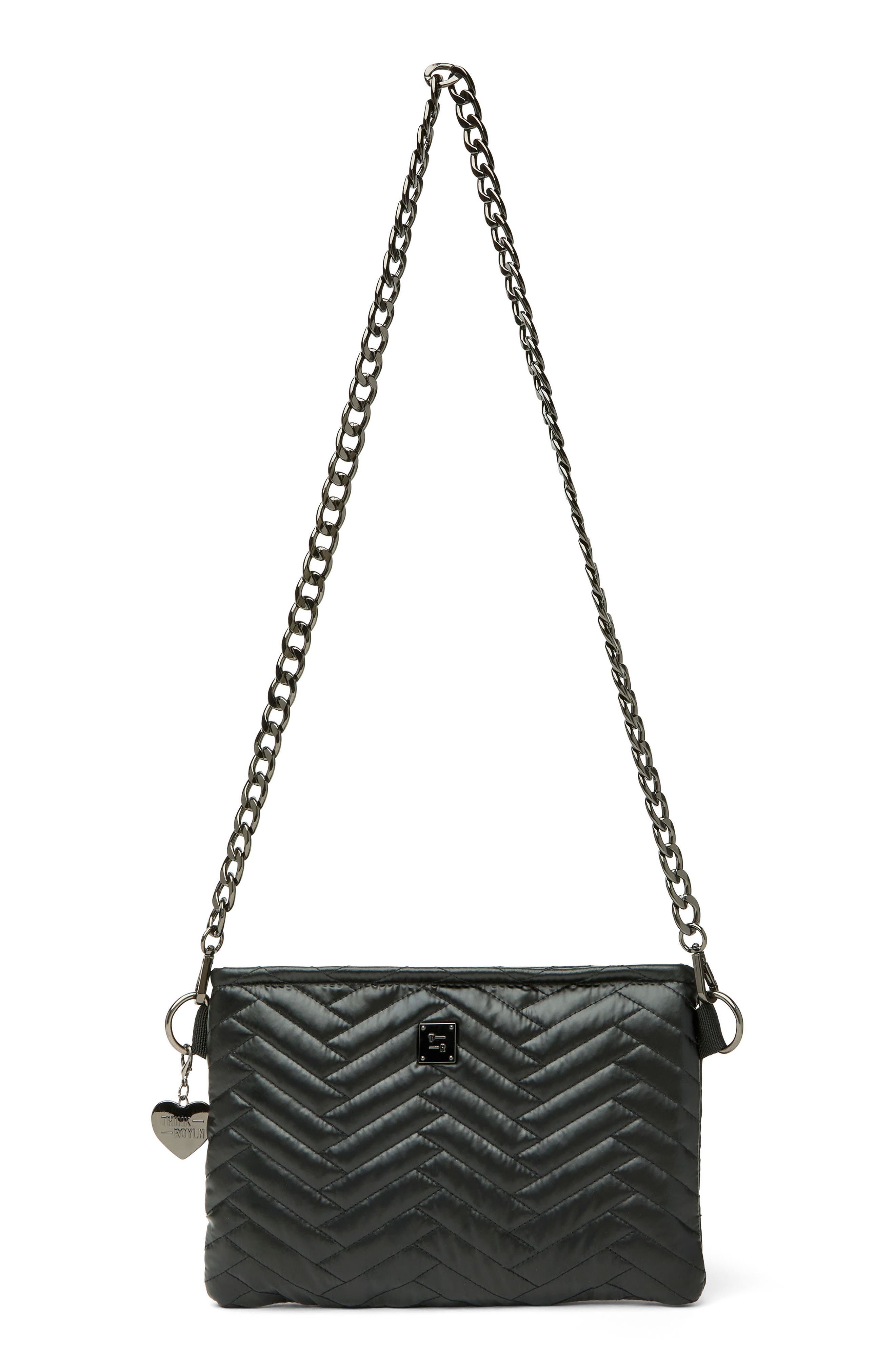 THINK ROYLN Almost Famous Quilted Crossbody Bag, Main, color, Pearl Black