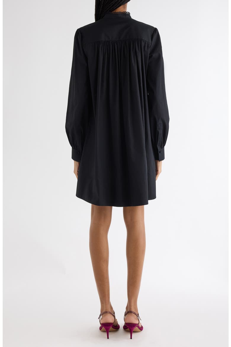 Long Sleeve Taffeta Dress, Alternate, color, BLACK