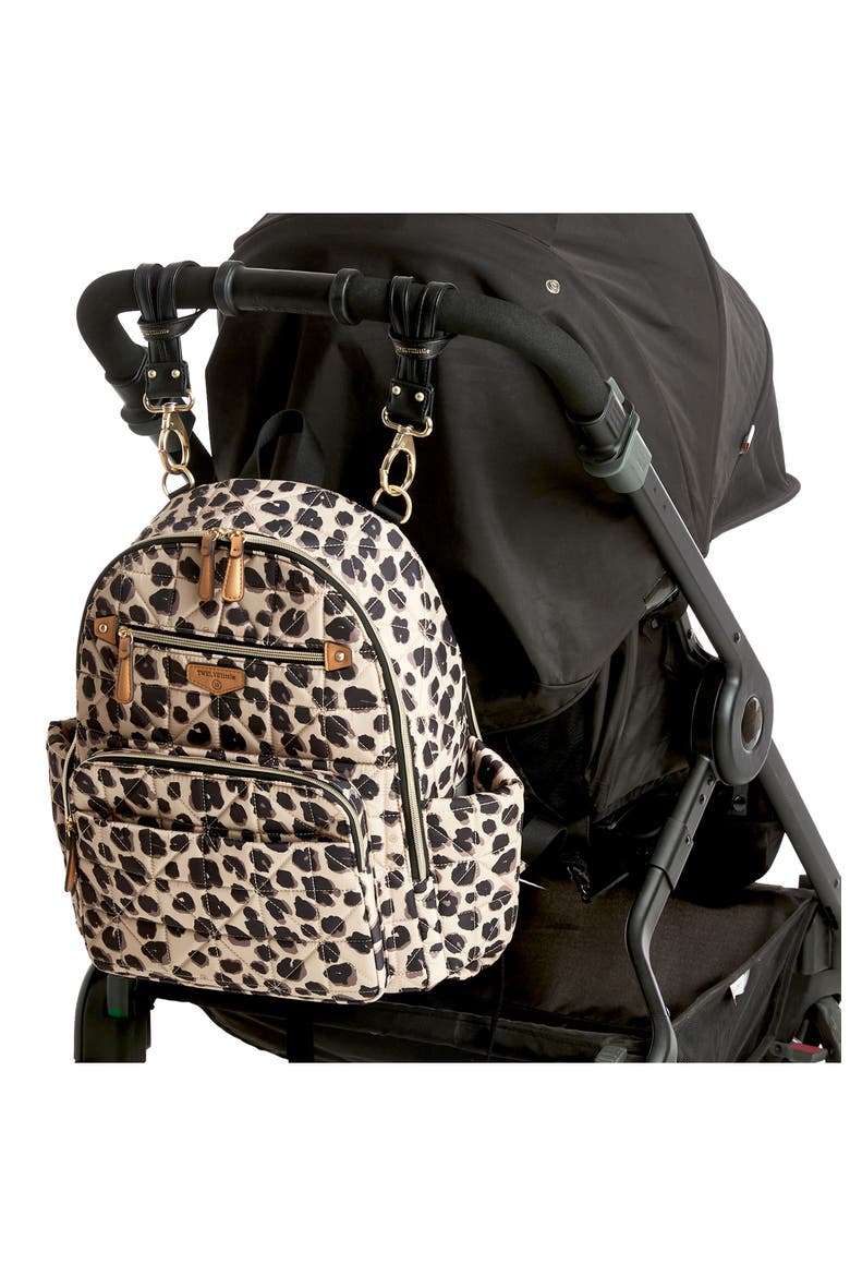 Companion Quilted Nylon Diaper Backpack, Alternate, color, LEOPARD PRINT