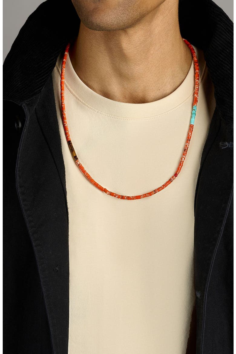 Orange Jasper Heishi Necklace, Alternate, color, Orange