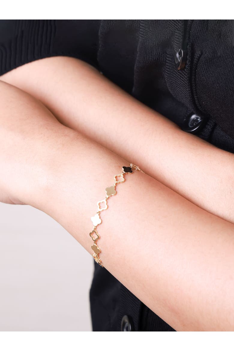 Clover Chain Bracelet in 14K Gold, 7mm, Alternate, color, Yellow Gold