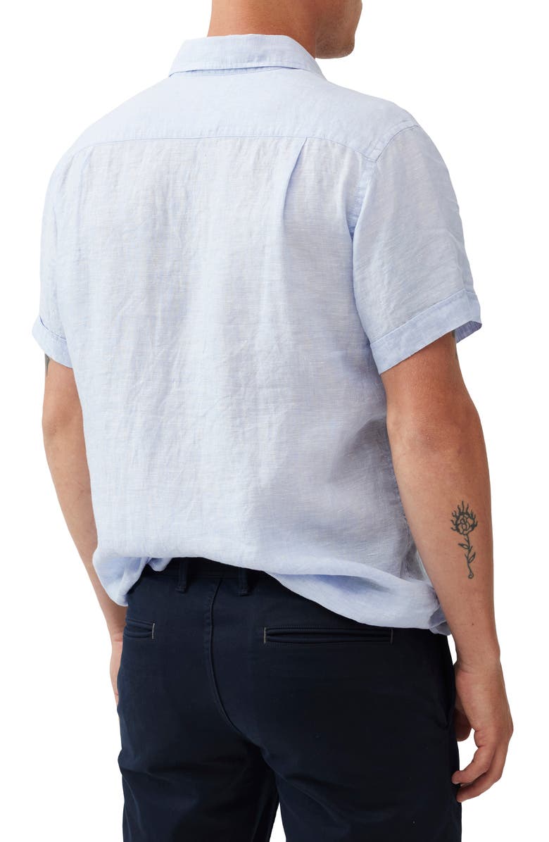 Rodd & Gunn Ellerslie Short Sleeve Linen Button-Up Shirt, Alternate, color, Iris