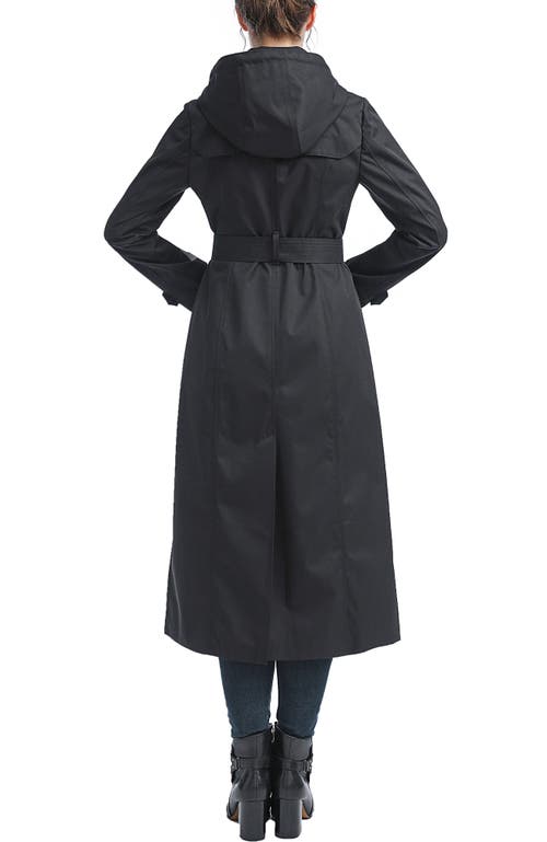 Kimi & Kai Aine Hooded Long Rain Coat In Black