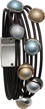 SAACHI Colorful Sphere Leather Cord Bracelet