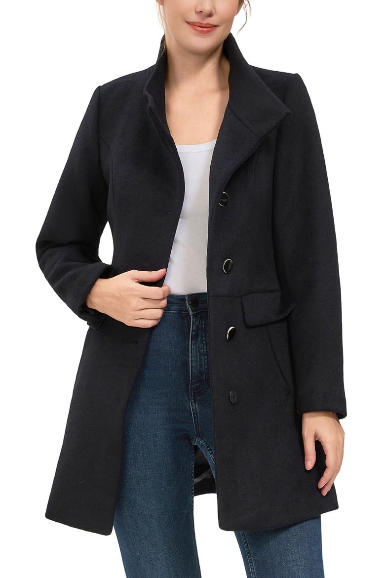 Women's Olivia Wool Blend Walking Coat, Alternate, color, Black