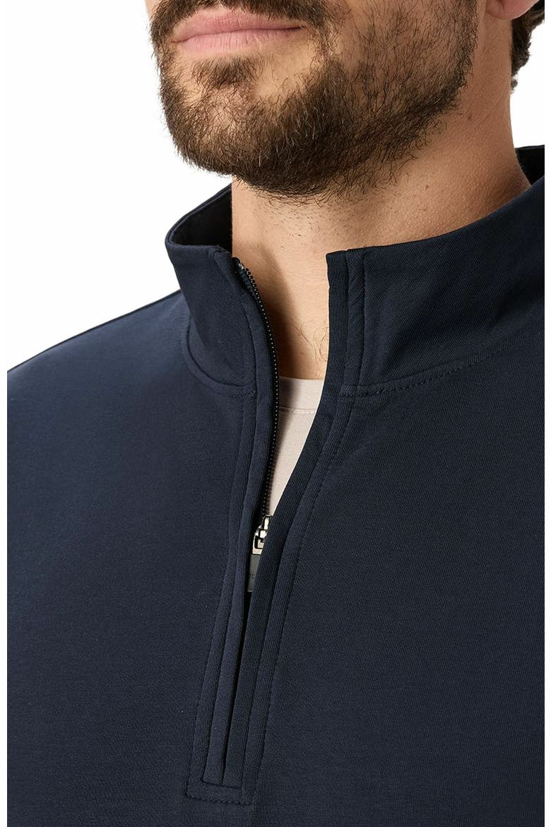 Organic Cotton Stash French Terry Quarter Zip, Alternate, color, Midnight Blue