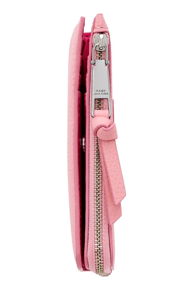 The Medium Flat Leather Wallet, Alternate, color, RIBBON PINK