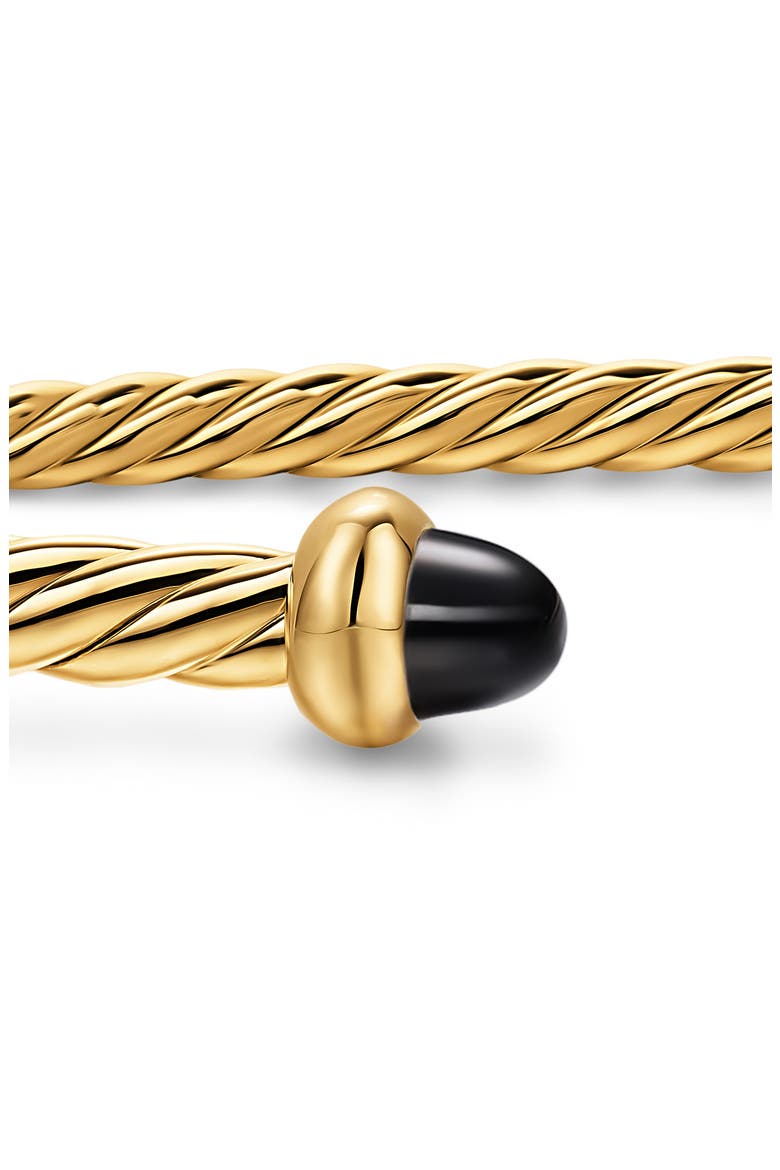 Micro Cablespira Flex Bracelet in 18K Yellow Gold with Black Onyx, 2.6mm, Alternate, color, GOLD