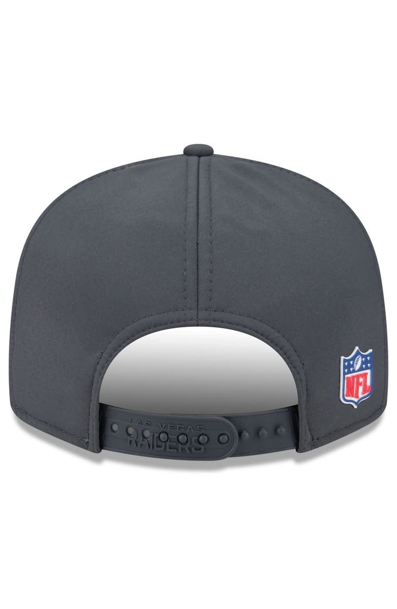 New Era Men's New Era Charcoal Las Vegas Raiders 2025 Sideline Cold Weather Split Panel 9FIFTY Snapback Hat, Alternate, color, 