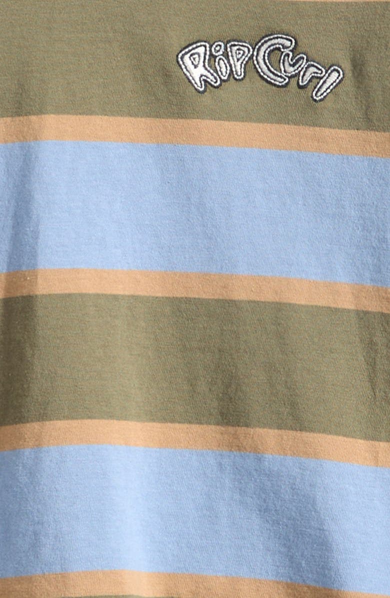 Rip Curl Kids' Ride the Wave Stripe Cotton T-Shirt, Alternate, color, Faded Denim