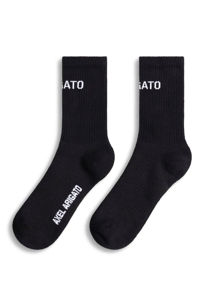 Arigato Logo Tube Socks, Main, color, Black