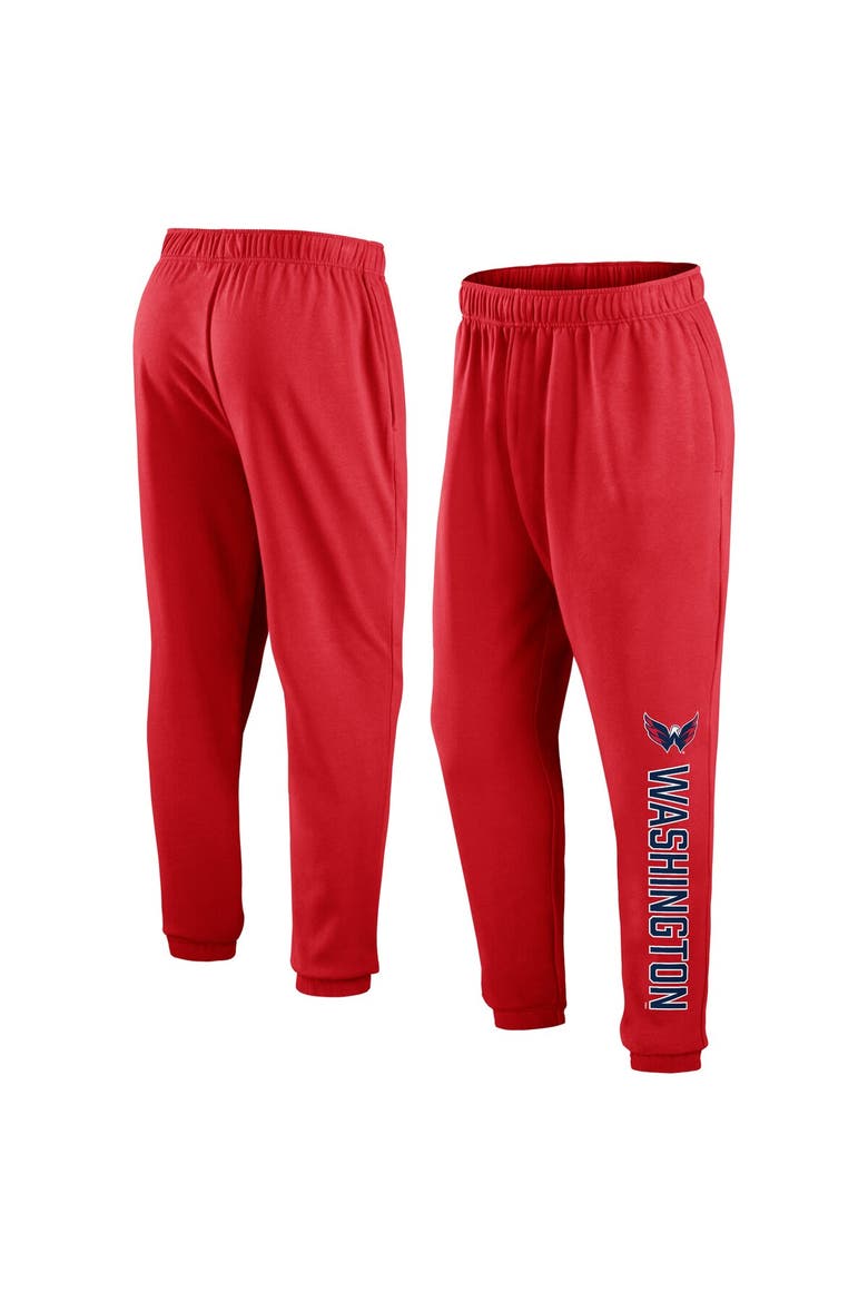 Men's Fanatics Branded Red Washington Capitals Chop Block Fleece Sweatpants, Main, color, Red