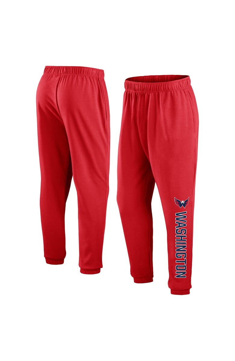 FANATICS Men's Fanatics Branded Red Washington Capitals Chop Block Fleece Sweatpants, Main, color, Red