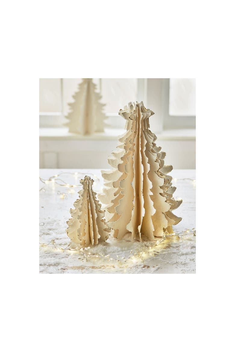 Large Shimmer Paper Tree Decor Holiday Sculpture Christmas, Alternate, color, White