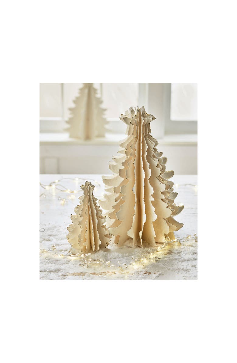 tag Large Shimmer Paper Tree Decor Holiday Sculpture Christmas, Alternate, color, White