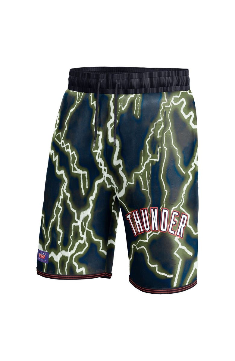 NBA X KIDSUPER Unisex NBA & KidSuper Studios by Fanatics Black Oklahoma City Thunder Hometown Shorts, Alternate, color, Black