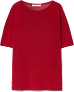 Marina Rinaldi Short Sleeve Linen Blend Sweater