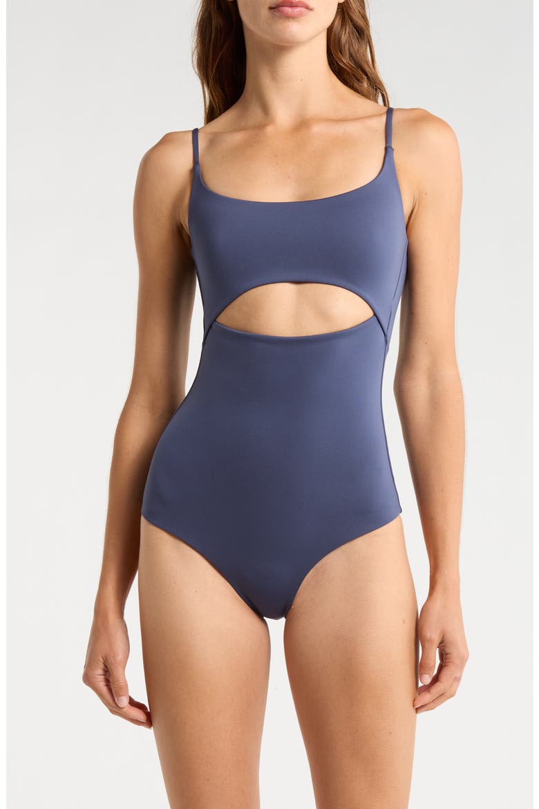 Peak Cutout One-Piece Swimsuit, Main, color, VARSITY NAVY