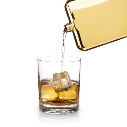 Viski Belmont Gold Plated Flask In Gold