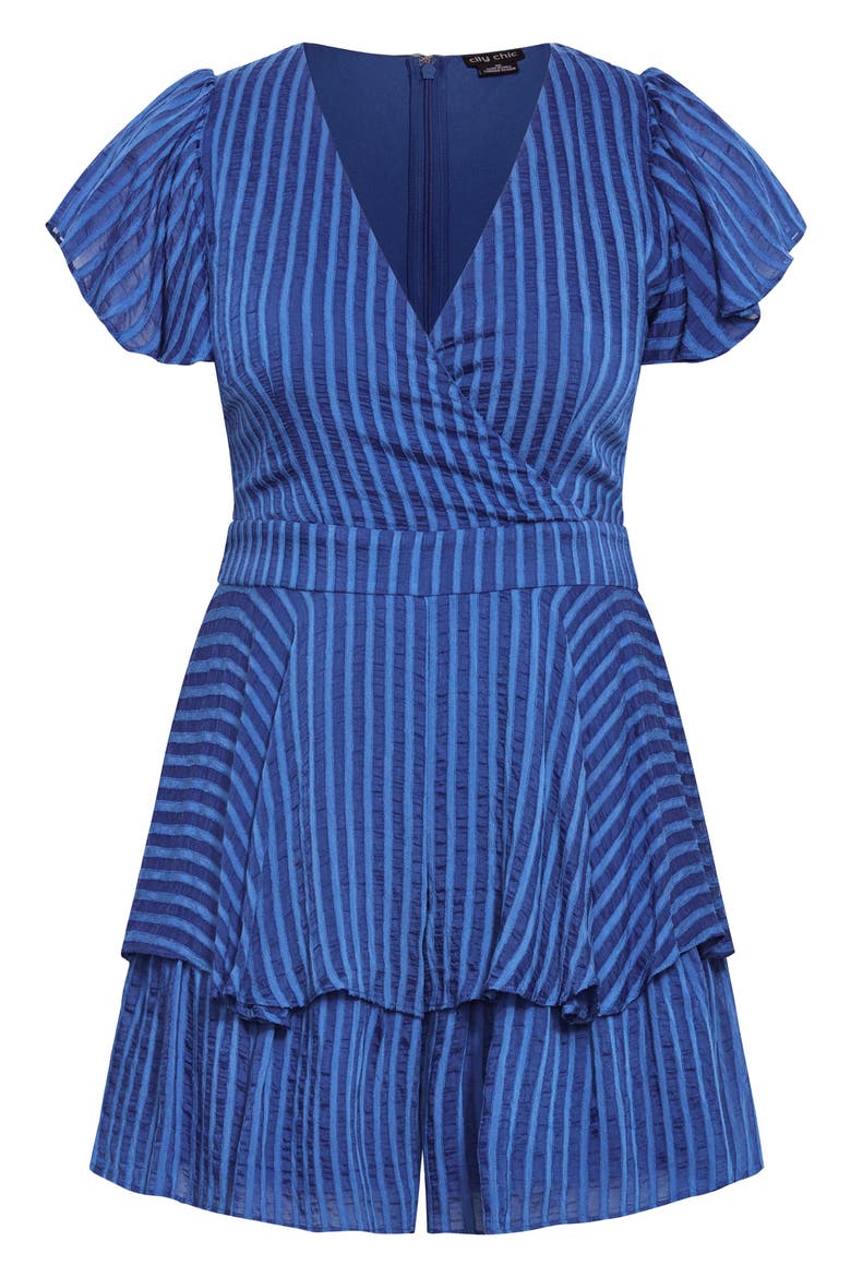 First Date Stripe Romper, Alternate, color, MONACO BLUE