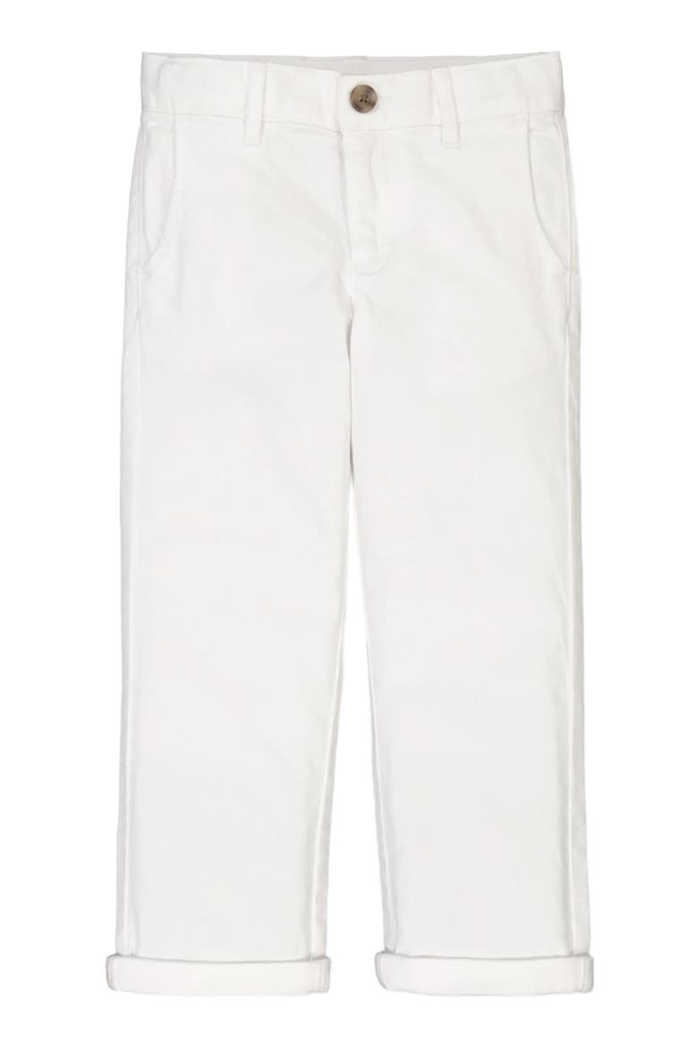 Boys' Twill Chino, Toddler, Alternate, color, White Stretch