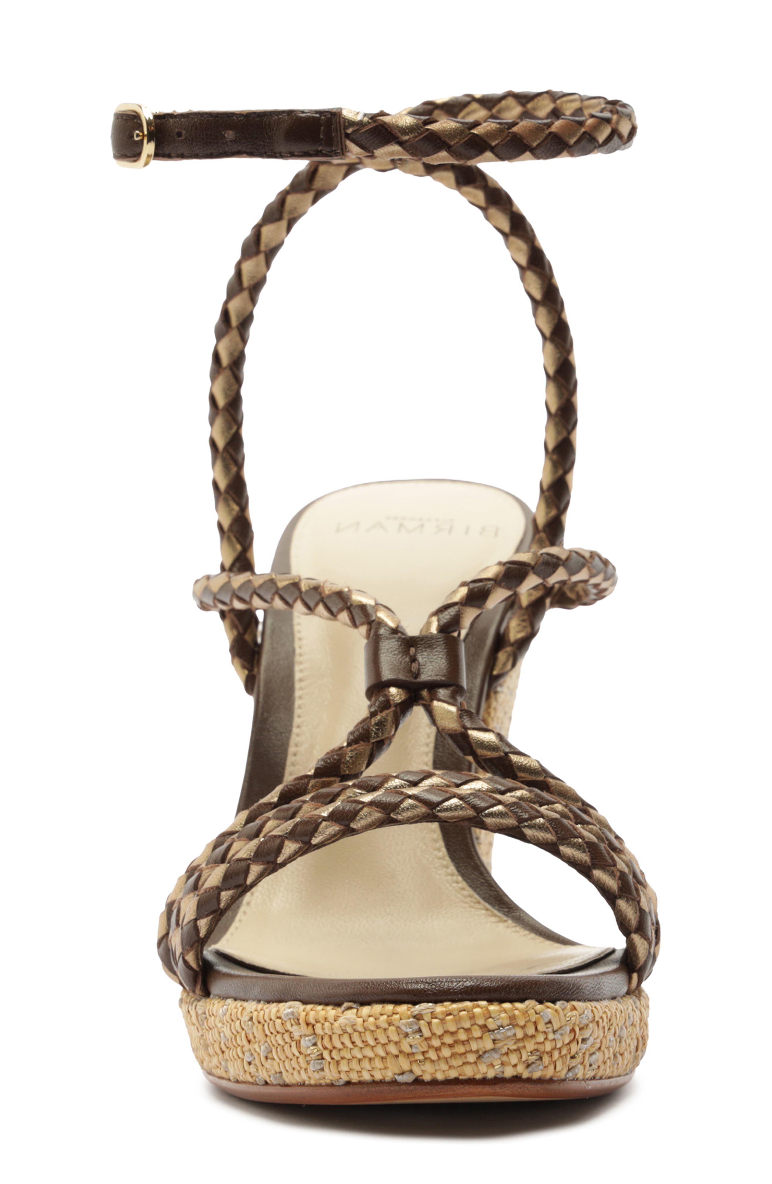 Alexandre Birman Elba Ankle Strap Wedge Sandal, Alternate, color, Marrone