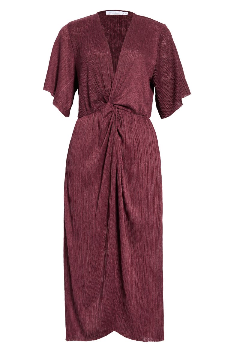 Dolman Plissé Midi Dress, Alternate, color, TAWNY PORT