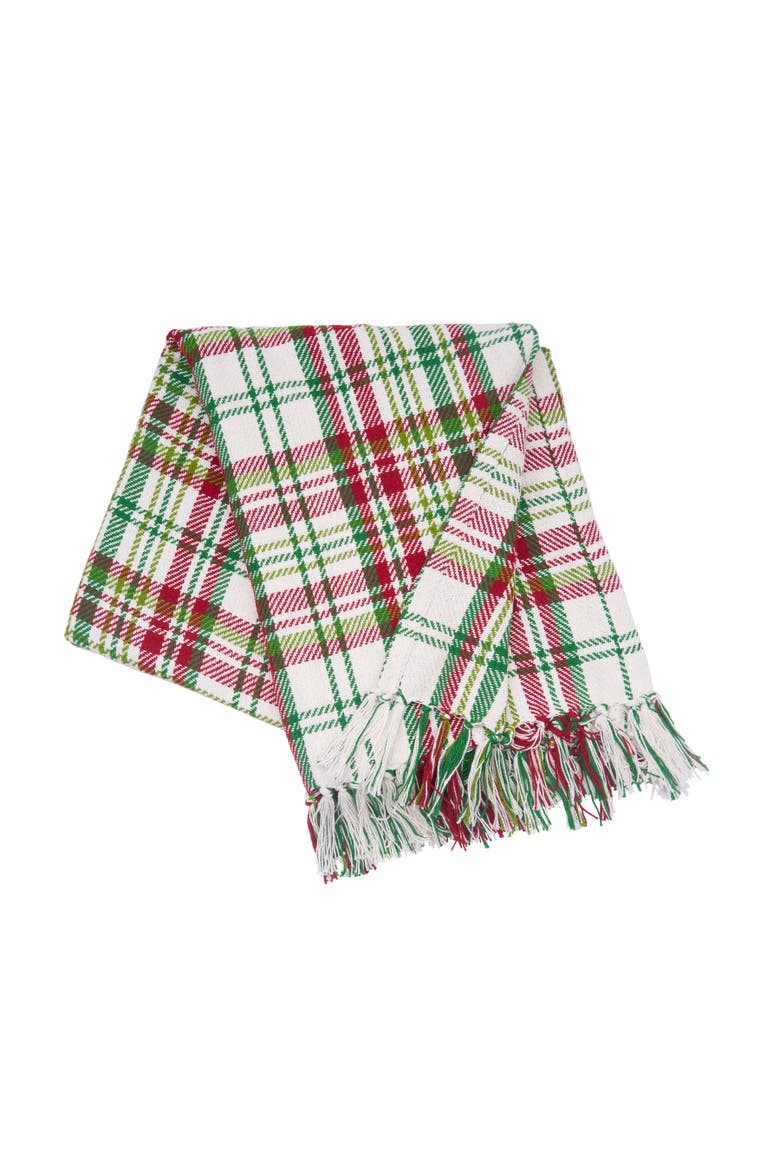 Plaid Throws, Main, color, Green/Ivory