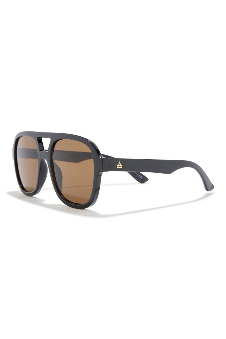 Whirlpool 53mm Aviator Sunglasses, Alternate, color, BLACK / BROWN MONO
