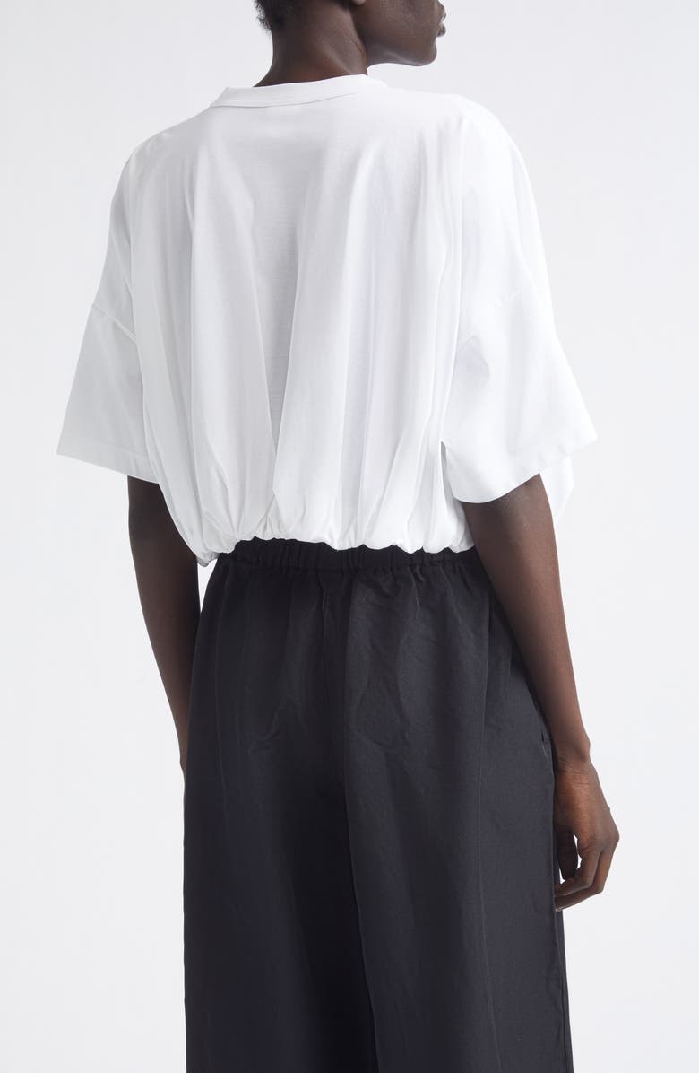 Noir Kei Ninomiya Bubble Hem Cotton Ponte Crop Top, Alternate, color, White