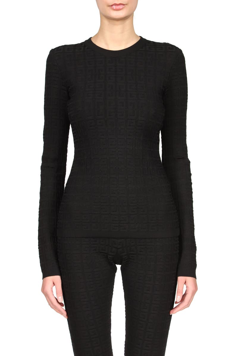 Givenchy Logo Jacquard Crewneck Sweater, Main, color, 