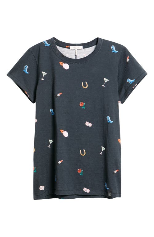 Rag & Bone Allover Print Short Sleeve Cotton T-shirt In Blue