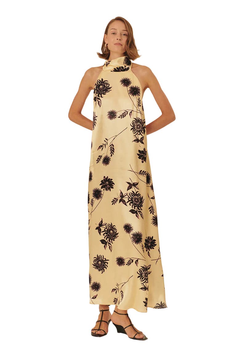 Bonnie Floral Viscose Maxi Dress, Main, color, Ecru
