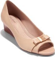 Cole Haan <p>Go-To Malta Peep Toe Bow Wedge (Women)</p>