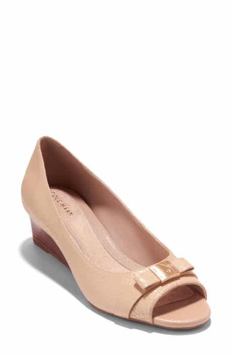 Cole Haan <p>Go-To Malta Peep Toe Bow Wedge (Women)</p>
