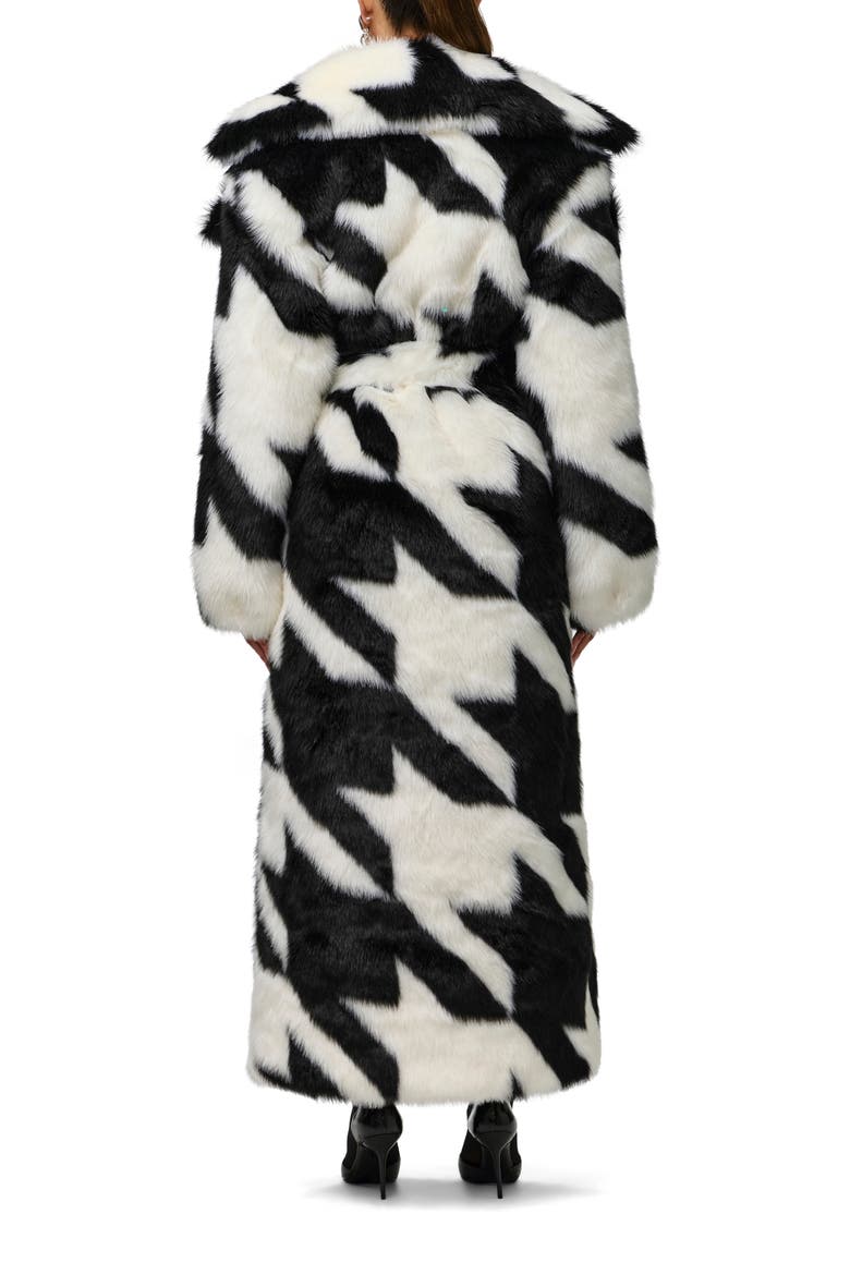 Houndstooth Jacquard Faux Fur Coat, Alternate, color, OVERSIZED HOUNDSTOOTH