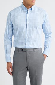 Peter Millar Crown Lite Shadow Check Performance Twill Button-Down Shirt