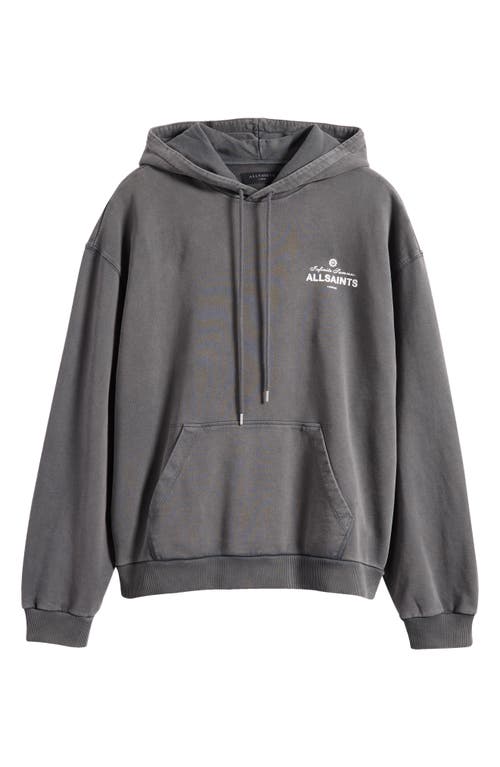 Allsaints Soleil Oversized Pullover Hoodie In Washed Black